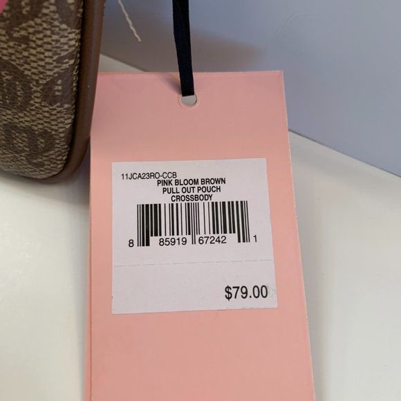 Juicy Couture Pink Bloom in Brown Signature Crossbody w/extra pouch - Picture 8 of 9